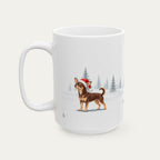 Custom Chihuahua Chocolate and Tan  Christmas Santa Hat Mug