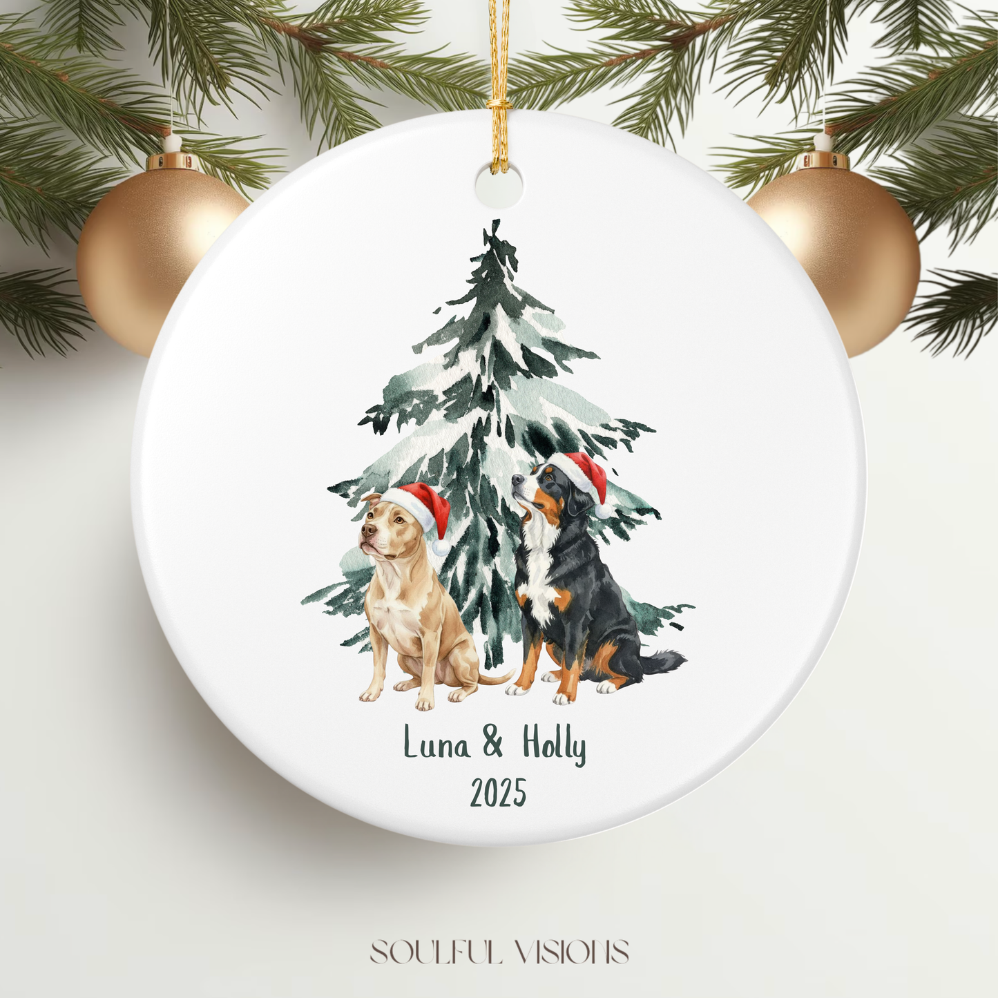 Custom Dog Christmas Ornament
