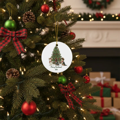 Custom Dog Cowboy Western Christmas Ornament