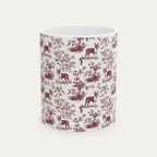 Boston Terrier Burgundy Toile Mug