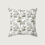 Cat Sage Green French Toile Pillow