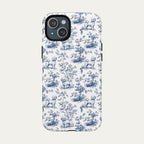 Bichon Frise Blue Toile Phone case