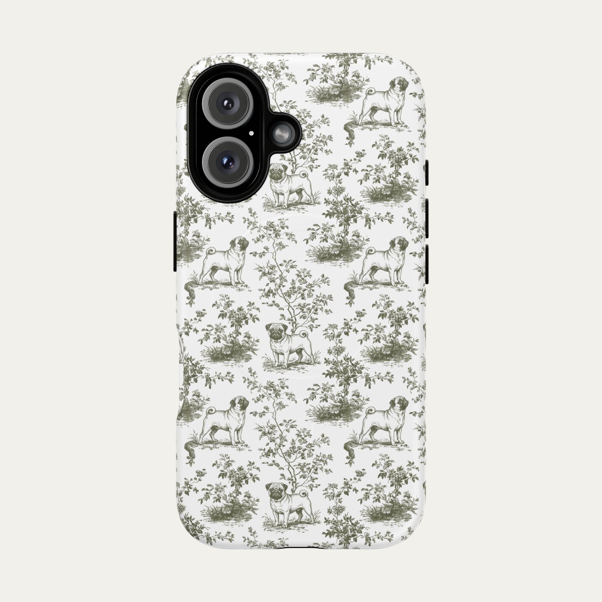 Pug Sage Green Toile phone Case