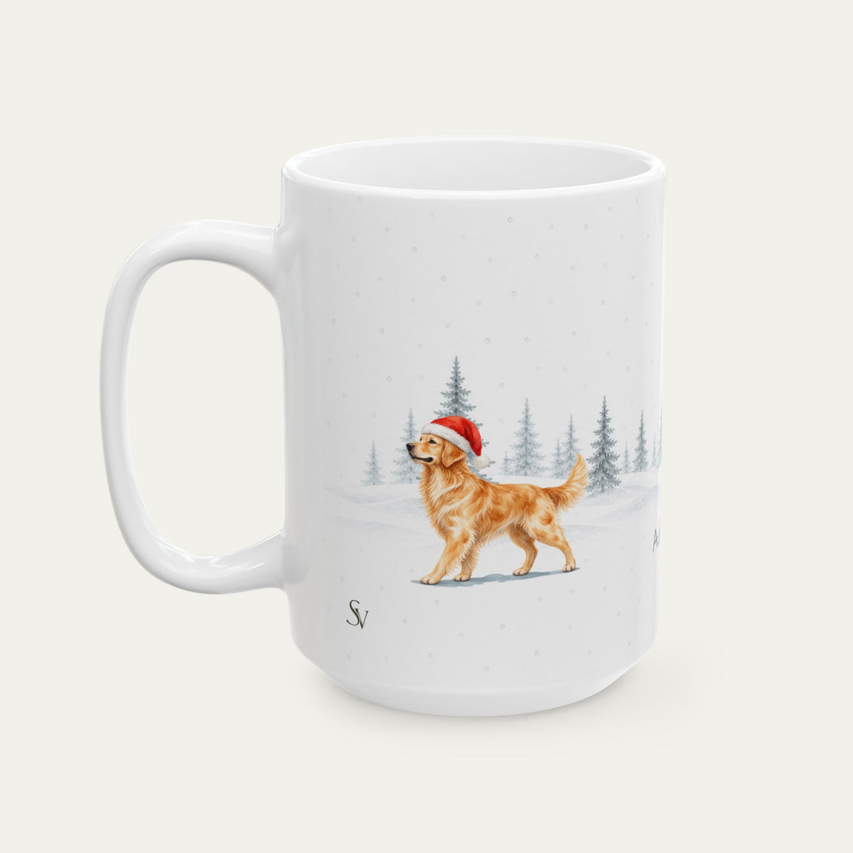 Custom Golden Retriver Christmas Santa Hat Mug