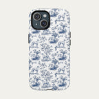 Greyhound Blue Toile Phone case