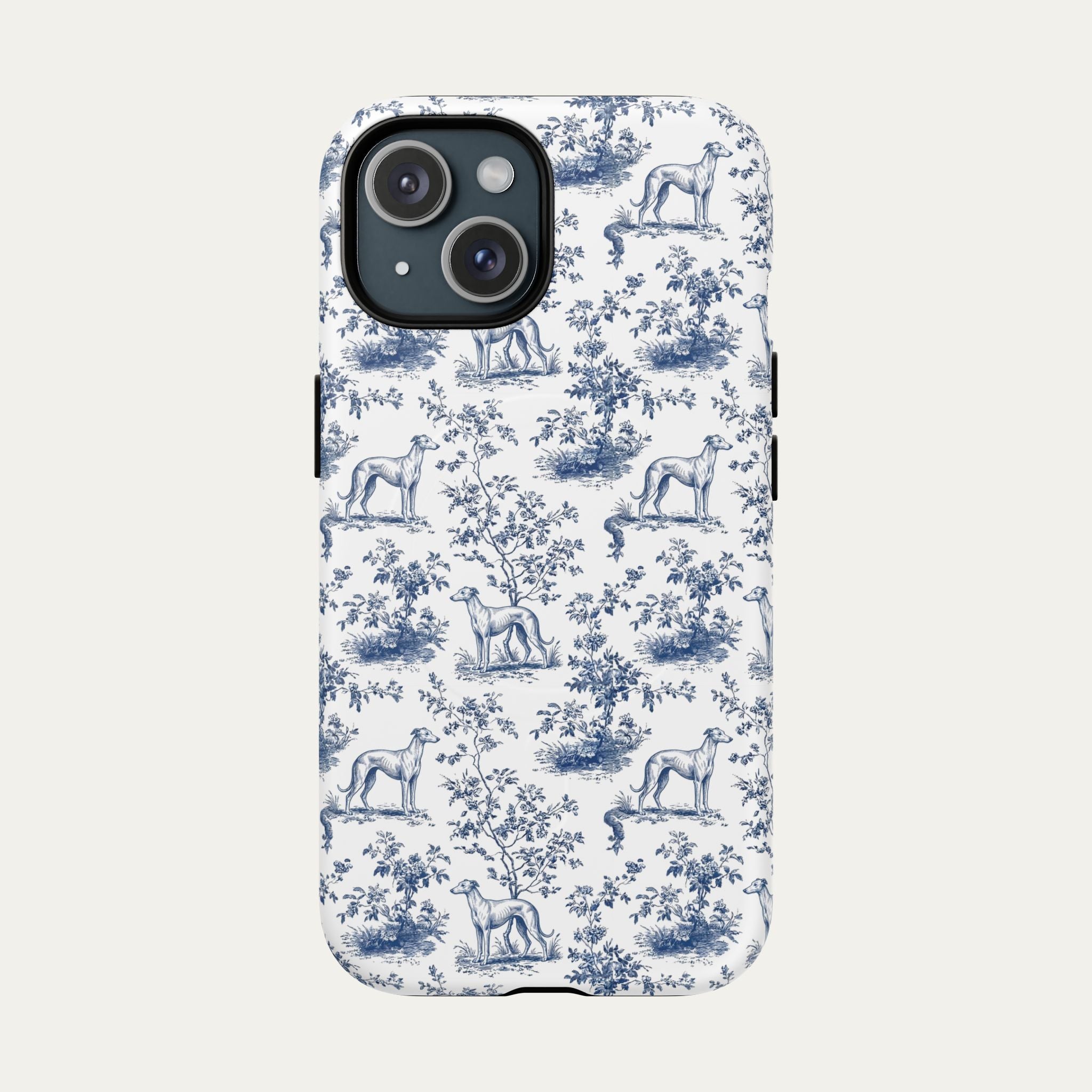 Greyhound Blue Toile Phone case