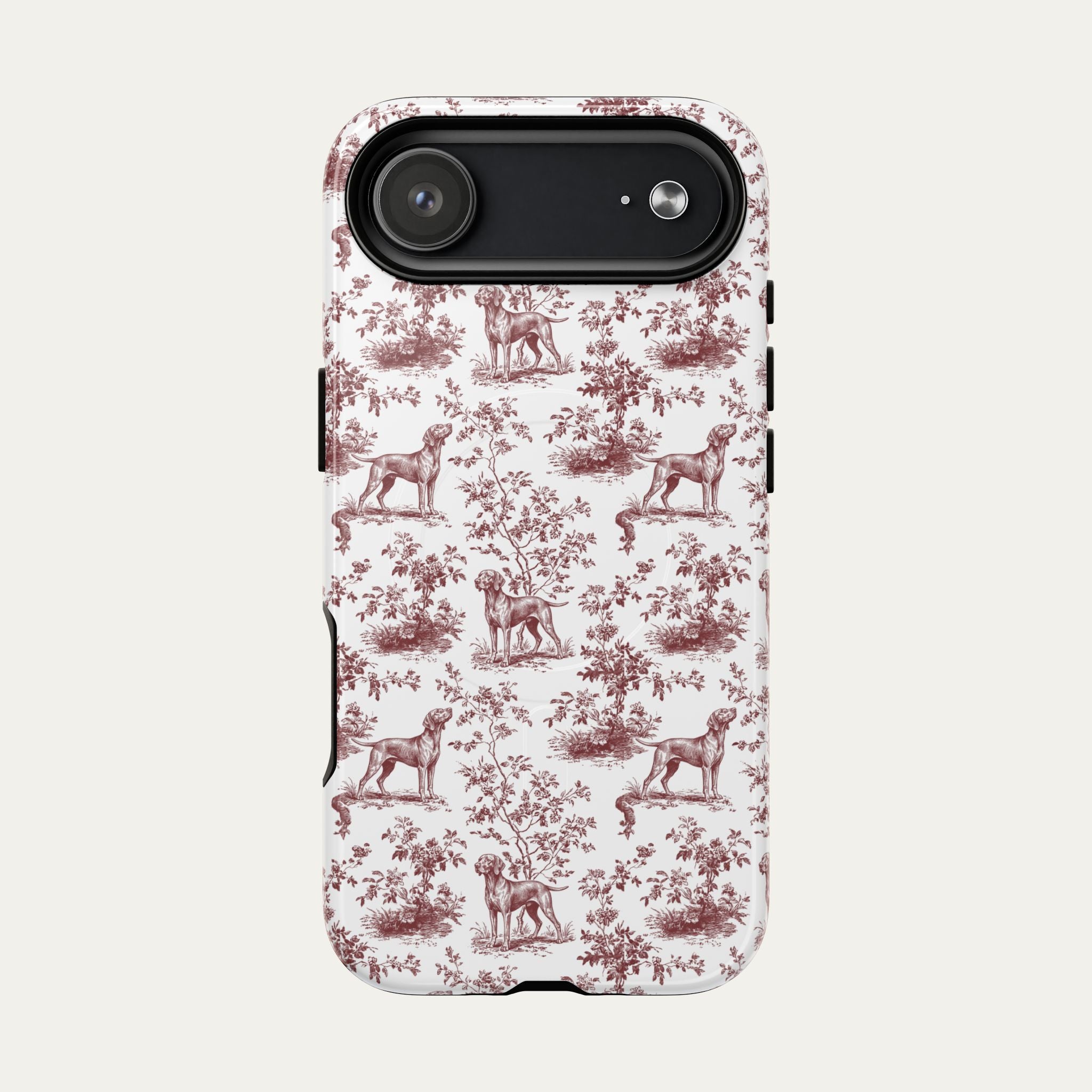 Vizsla Burgundy Toile phone Case