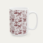 Chihuahua Longhaired Burgundy Toile Mug
