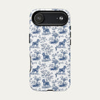 Schnauzer Blue Toile Phone case