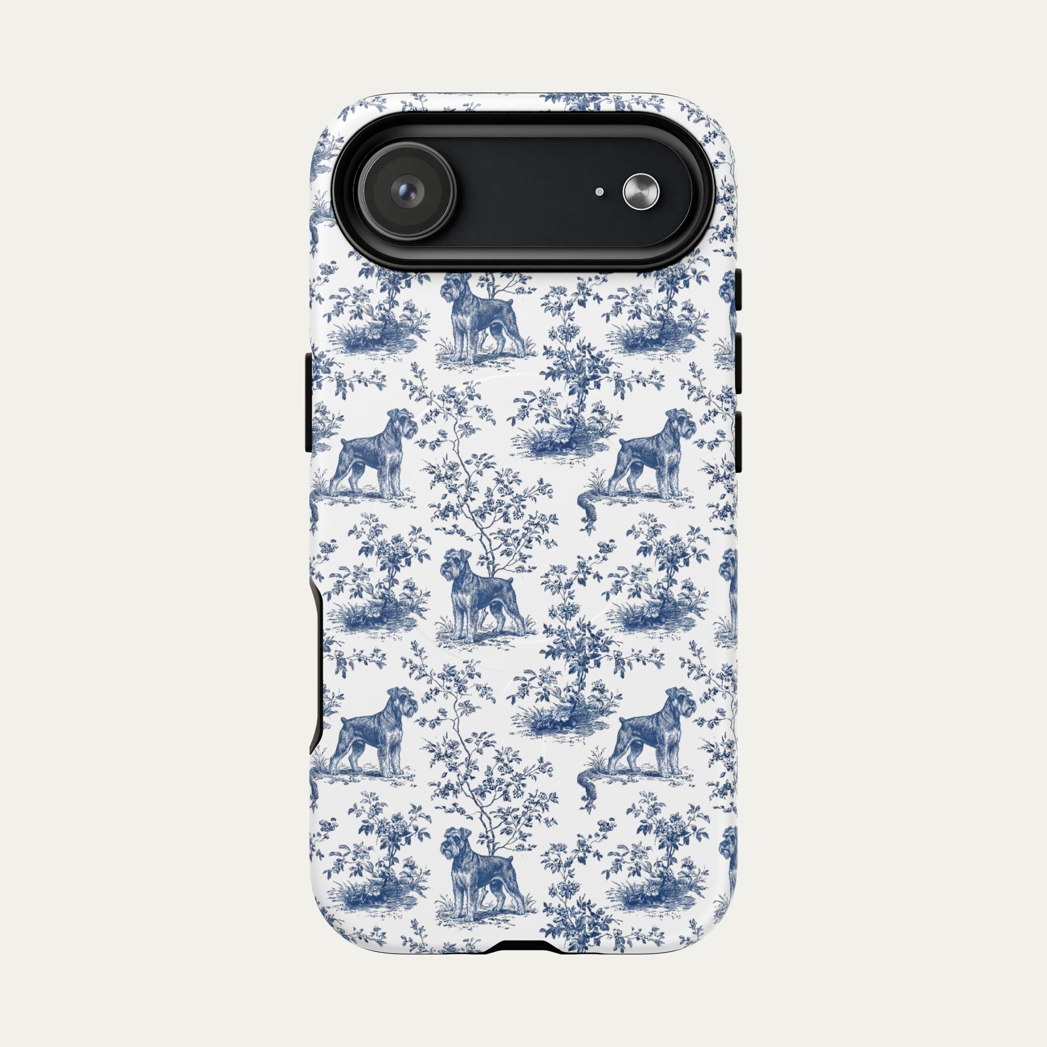 Schnauzer Blue Toile Phone case