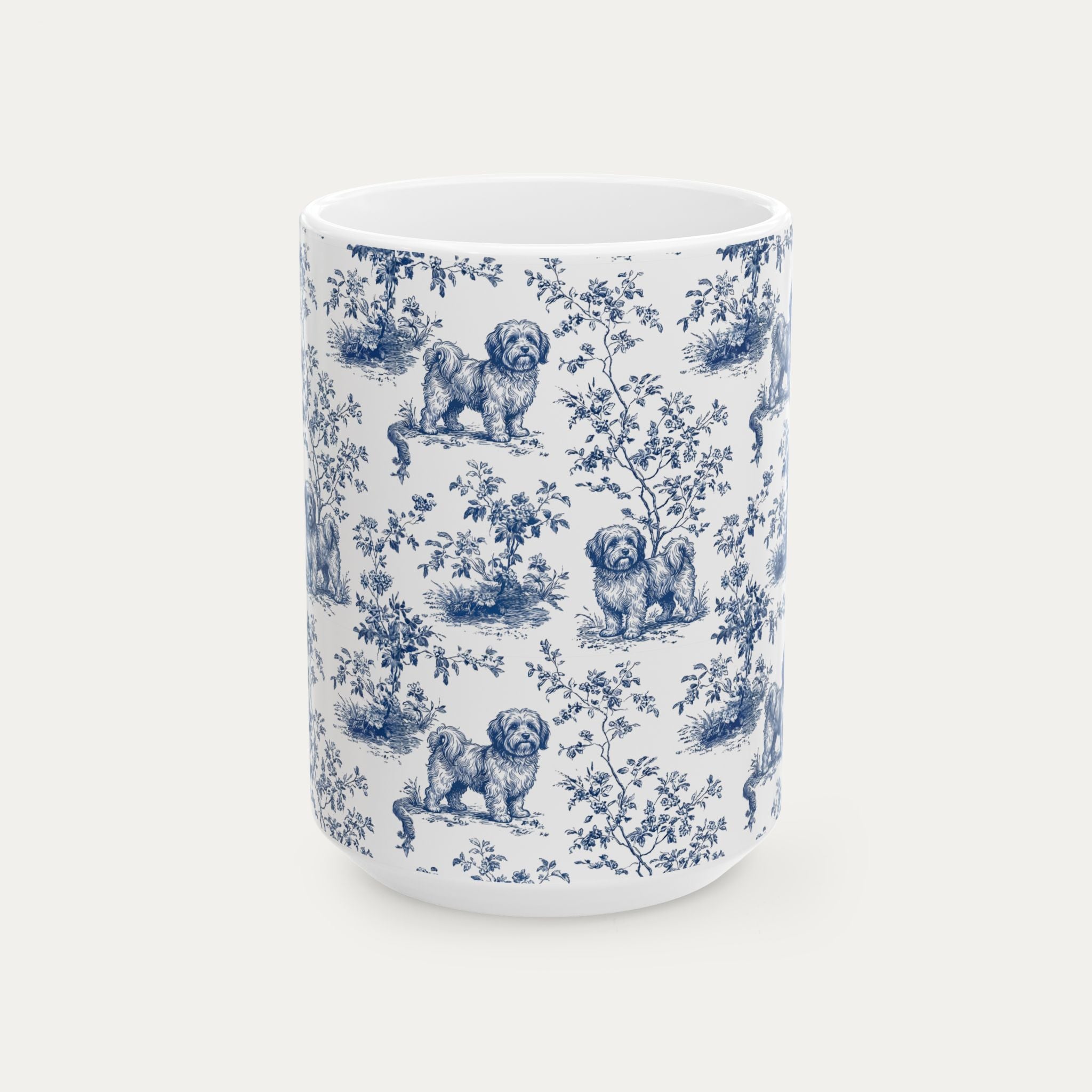 Havanese Blue Toile Mug