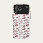 Pug Burgundy Toile phone Case