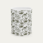 Basset Hound Sage Green Toile Mug