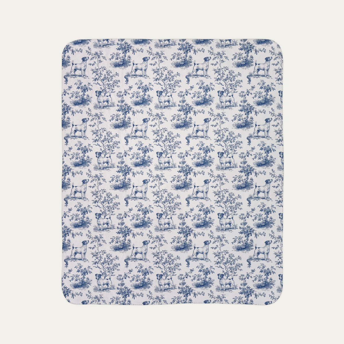 Jack Russel Terrier  Toile De Jouy Fleece Blanket