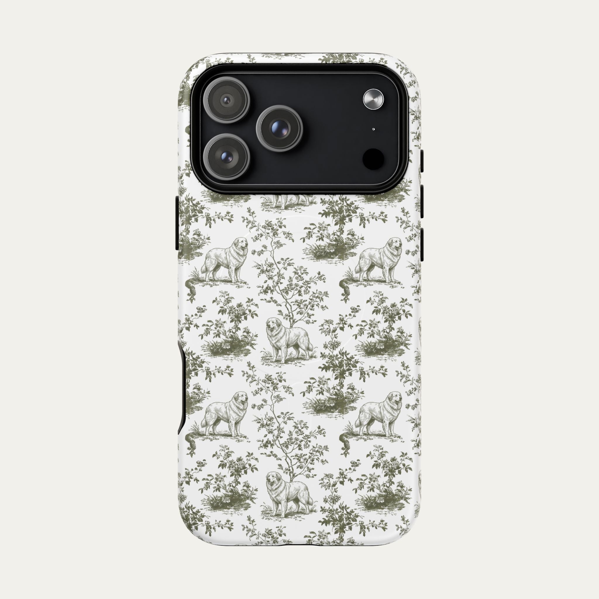 Great pyrenees Sage Green Toile phone Case