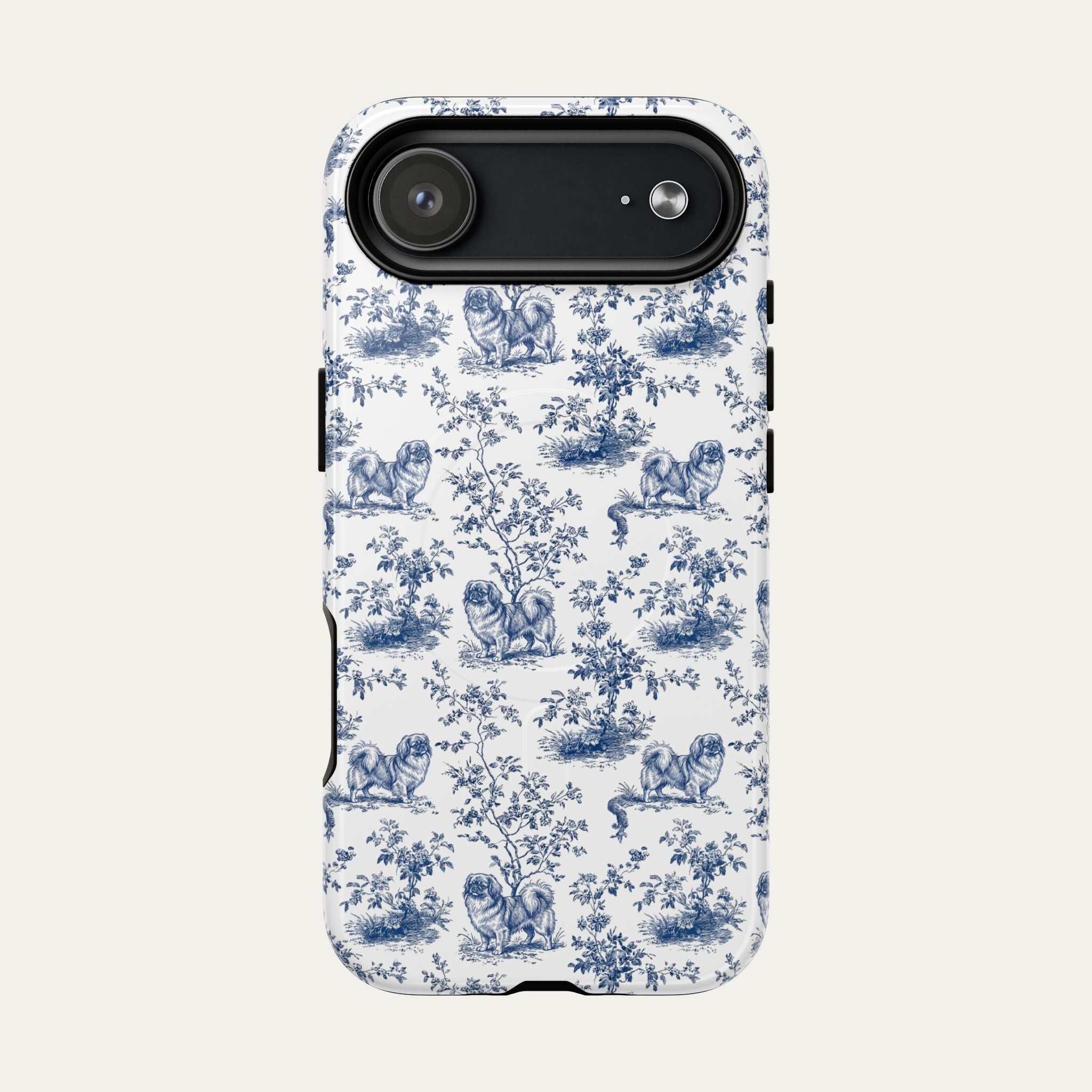 Pekingese Blue Toile Phone case