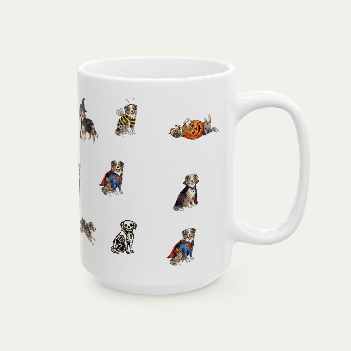 Australian shepherd Blue Merle Halloween mug