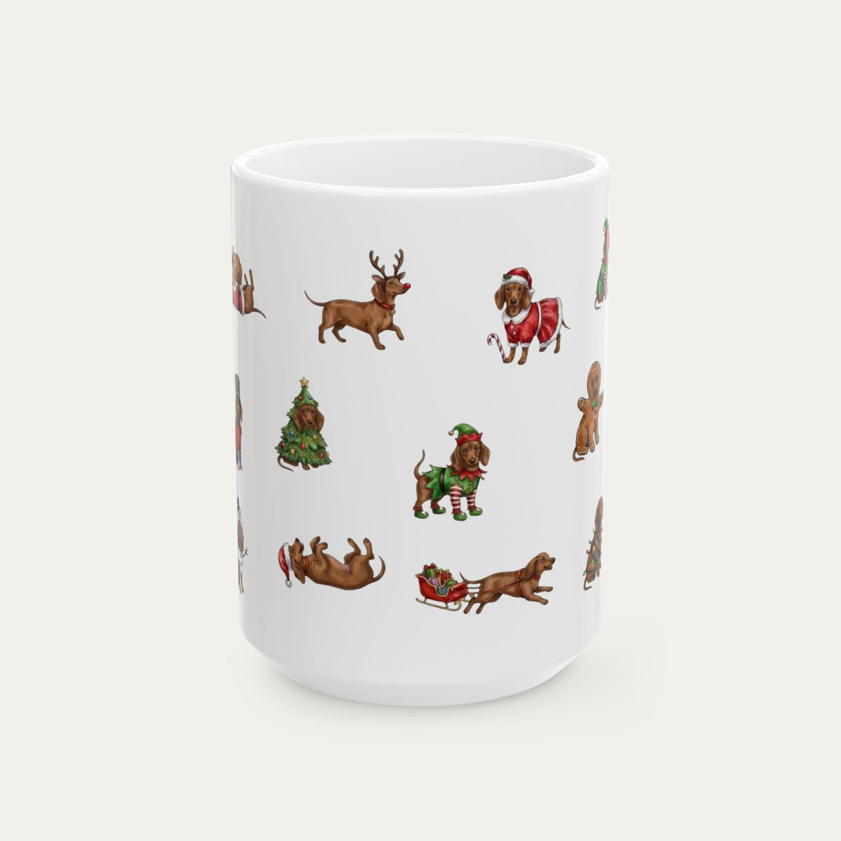 Dachshund SH Brown Christmas Mug