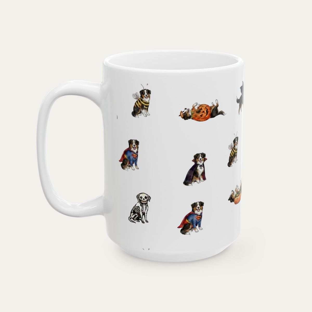 Australian Sheperd Black Tri Halloween mug
