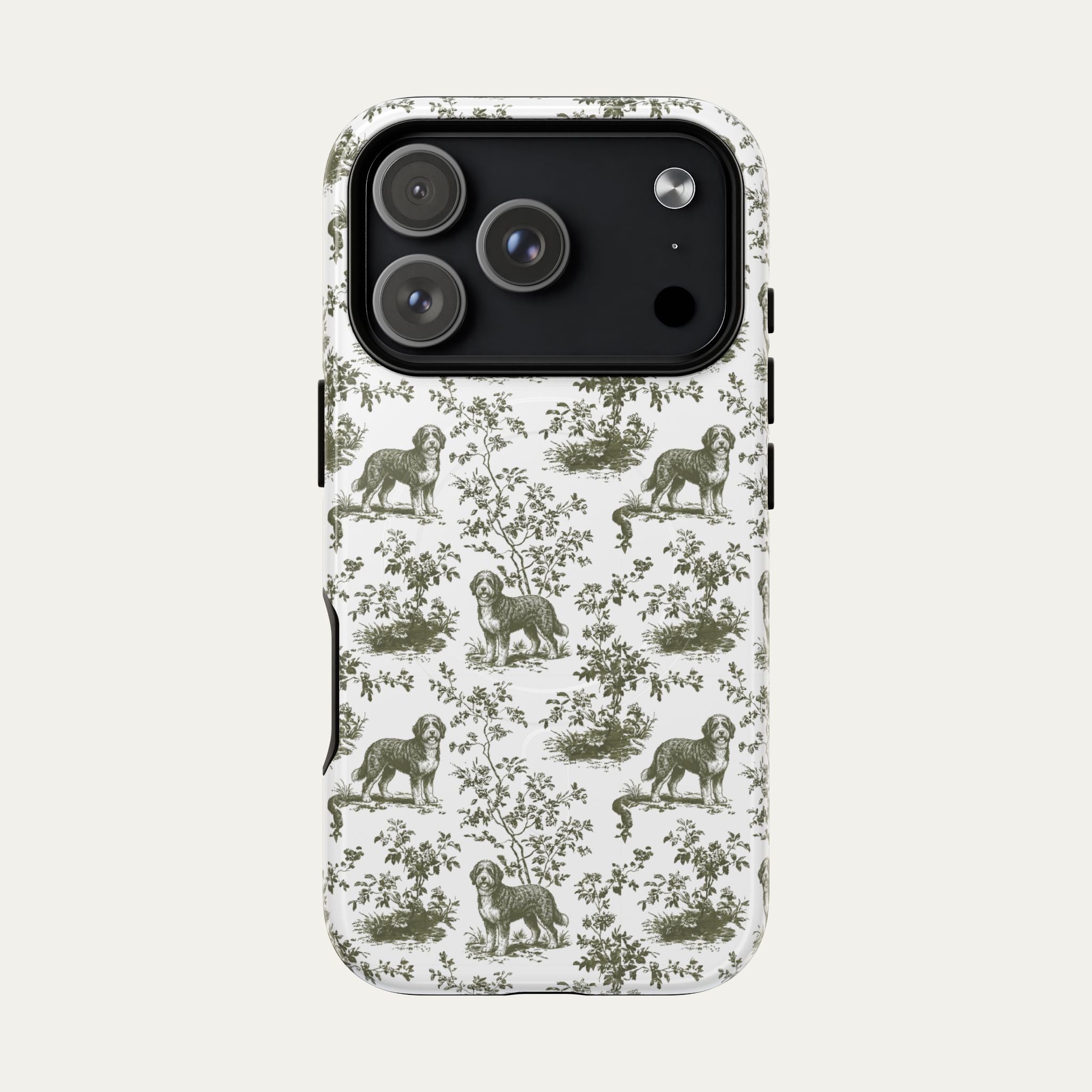 Dog Sage Green Toile phone Case