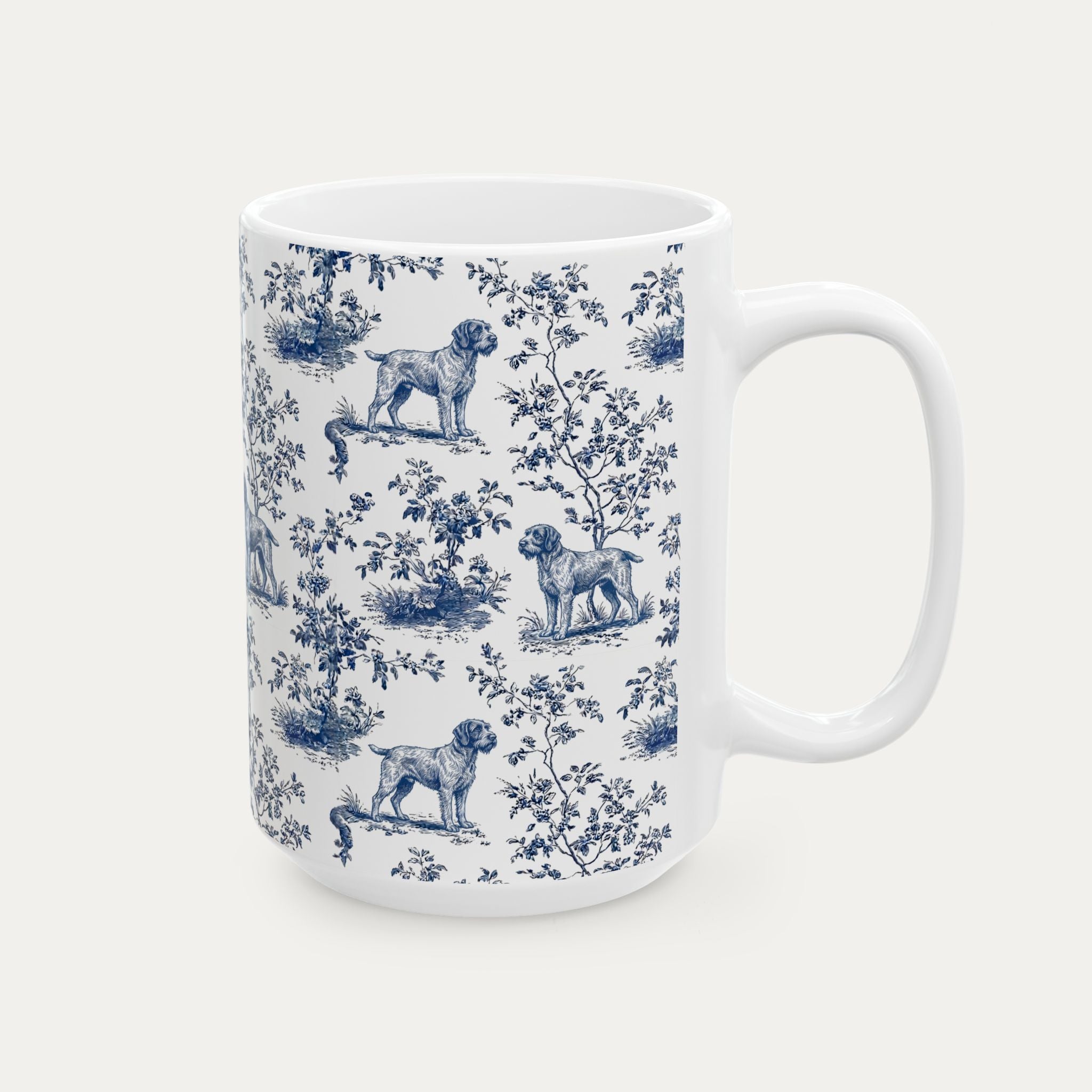 Wirehaired Pointing Griffon Blue Toile Mug