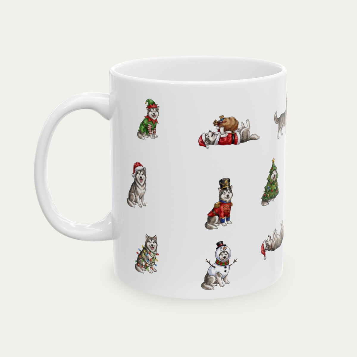 Alaskan Malamute Christmas Mug