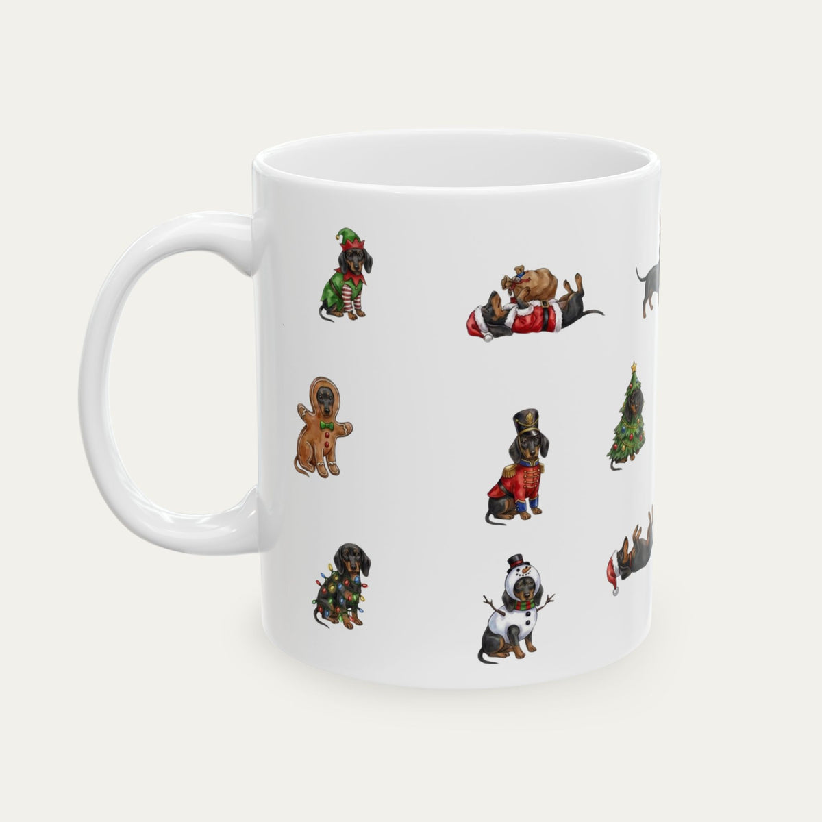 Dachshund SH Black and Tan Christmas Mug