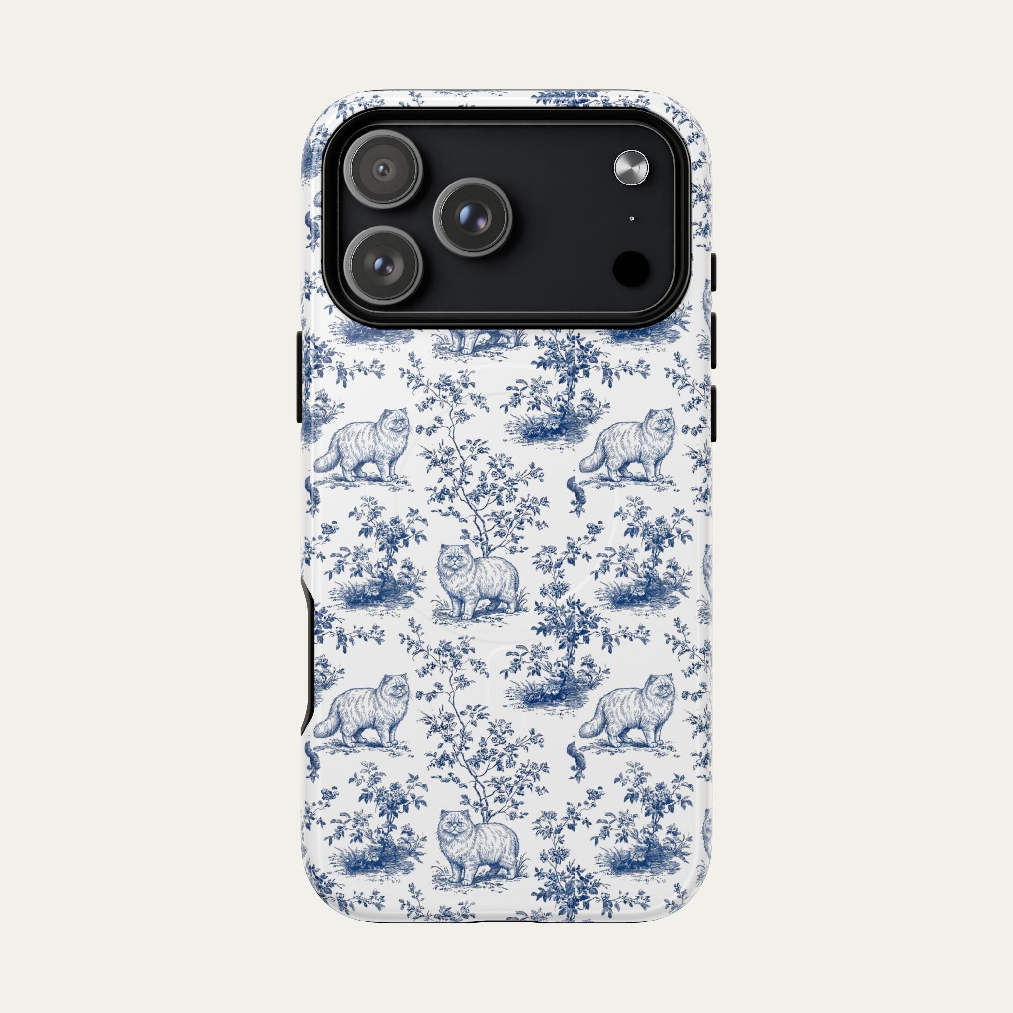 Persian Cat Blue Toile Phone case