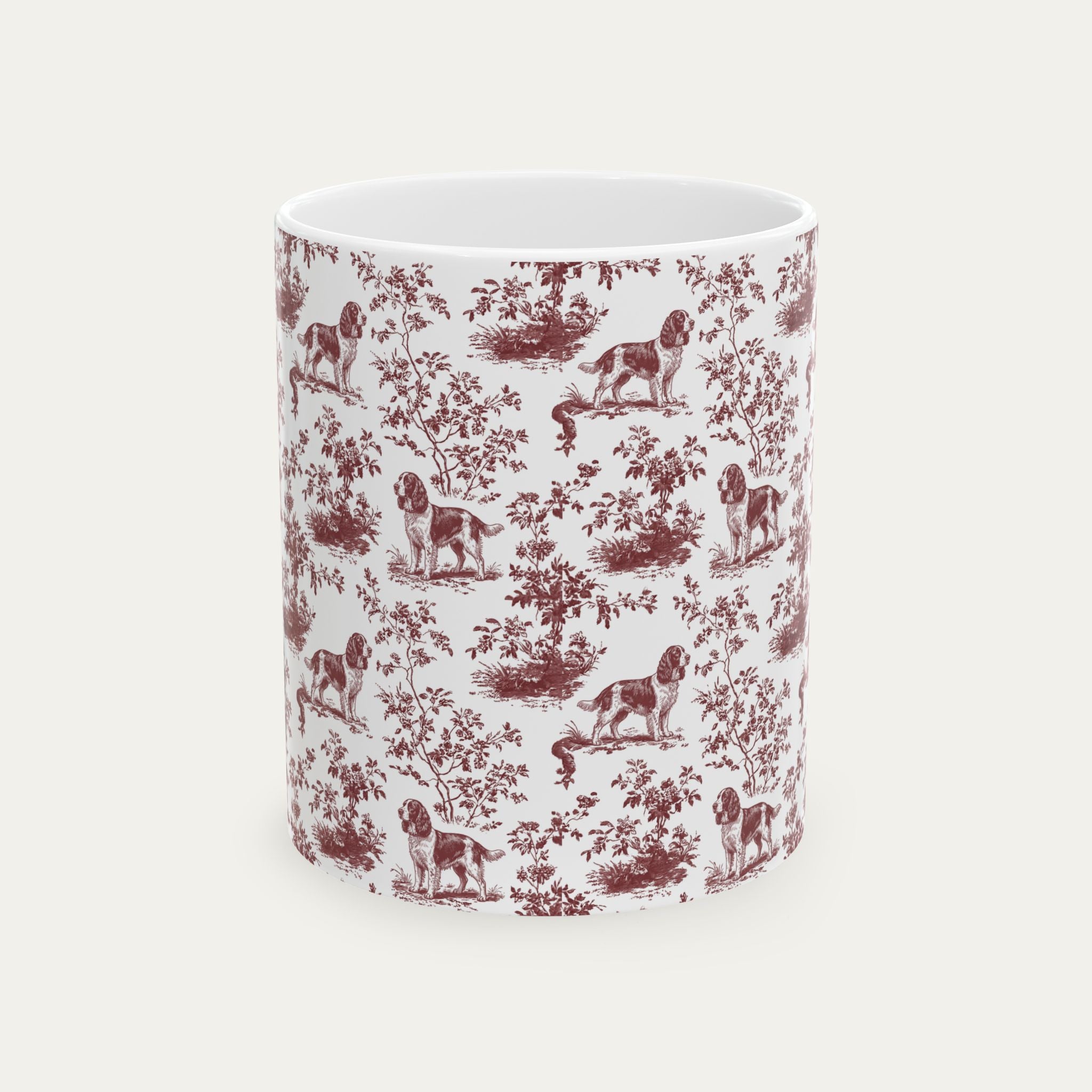 English Springer Spaniel Burgundy Toile Mug