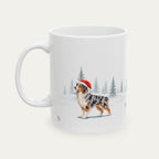 Custom Australian Shepherd Blue Merle Christmas Santa Hat Mug