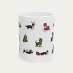 Border Collie Black and White Christmas Mug
