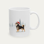 Custom Shiba Inu Black and Tan Christmas Santa Hat Mug