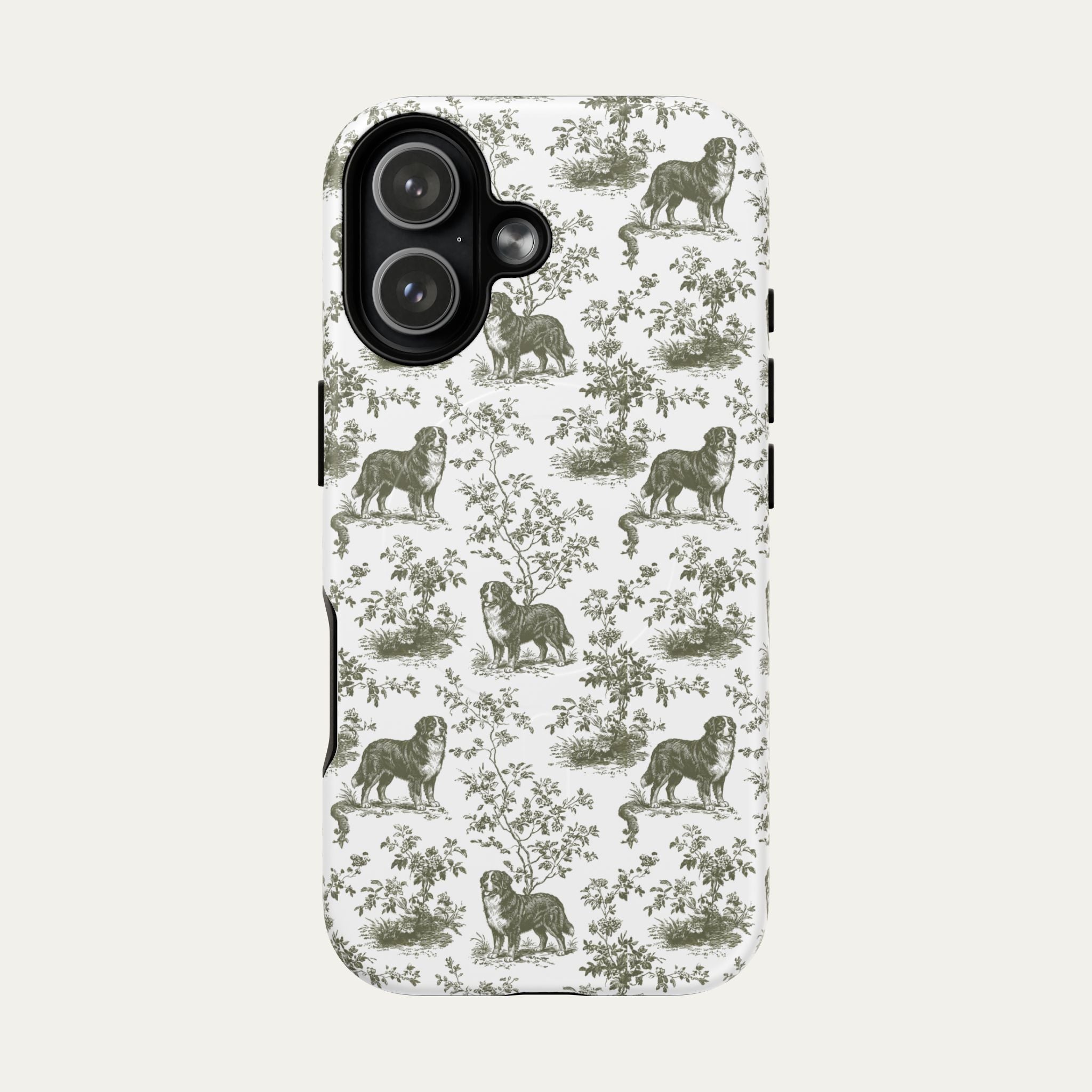Bernese Mountain Sage Green Toile phone Case