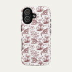 Scottish Fold Cat Burgundy Toile phone Case