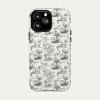 Bichon Frise Sage Green Toile phone Case