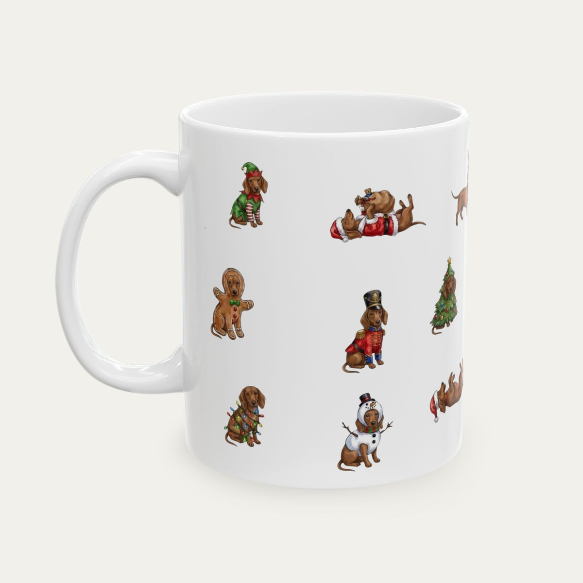 Dachshund SH Brown Christmas Mug