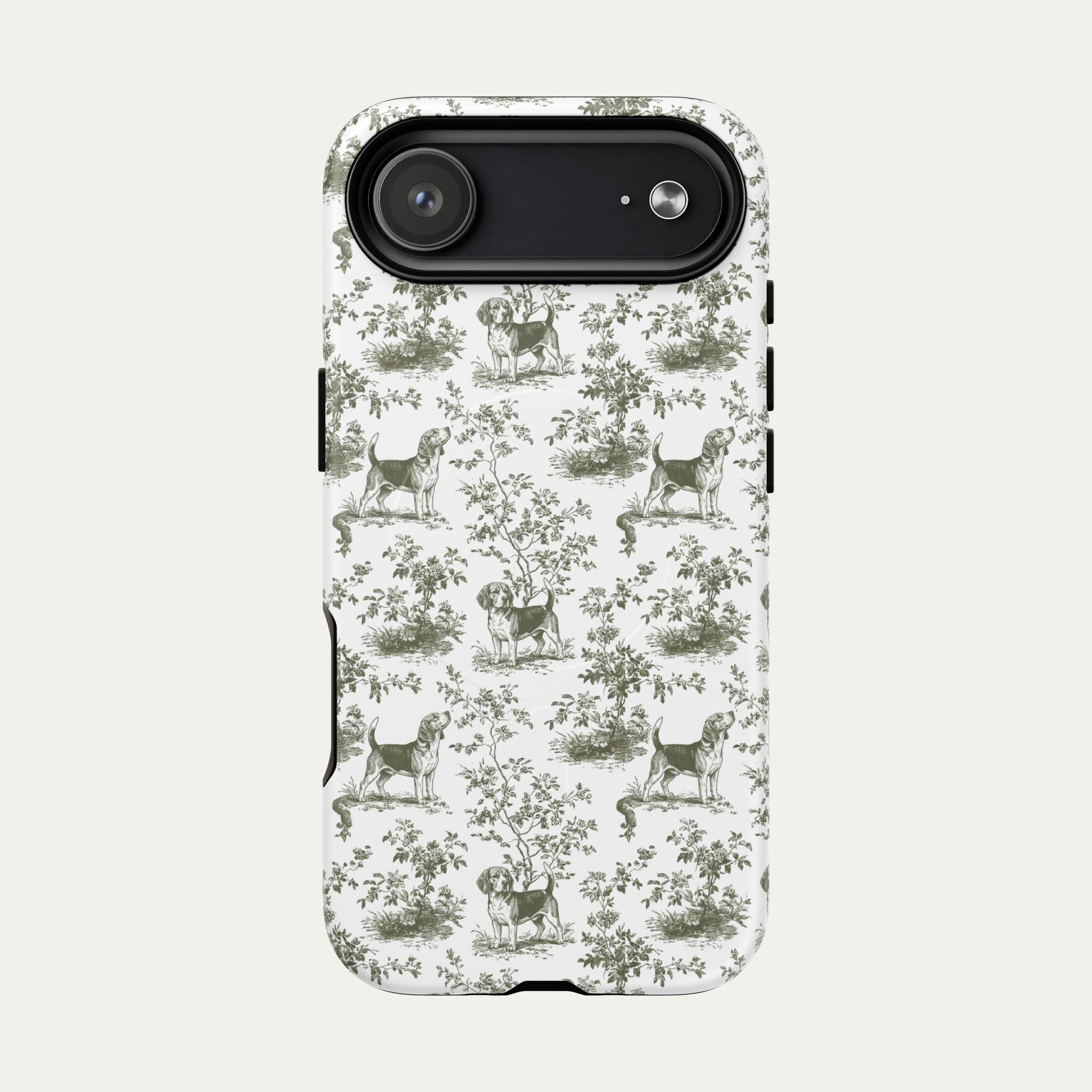 Beagle Sage Green Toile phone Case