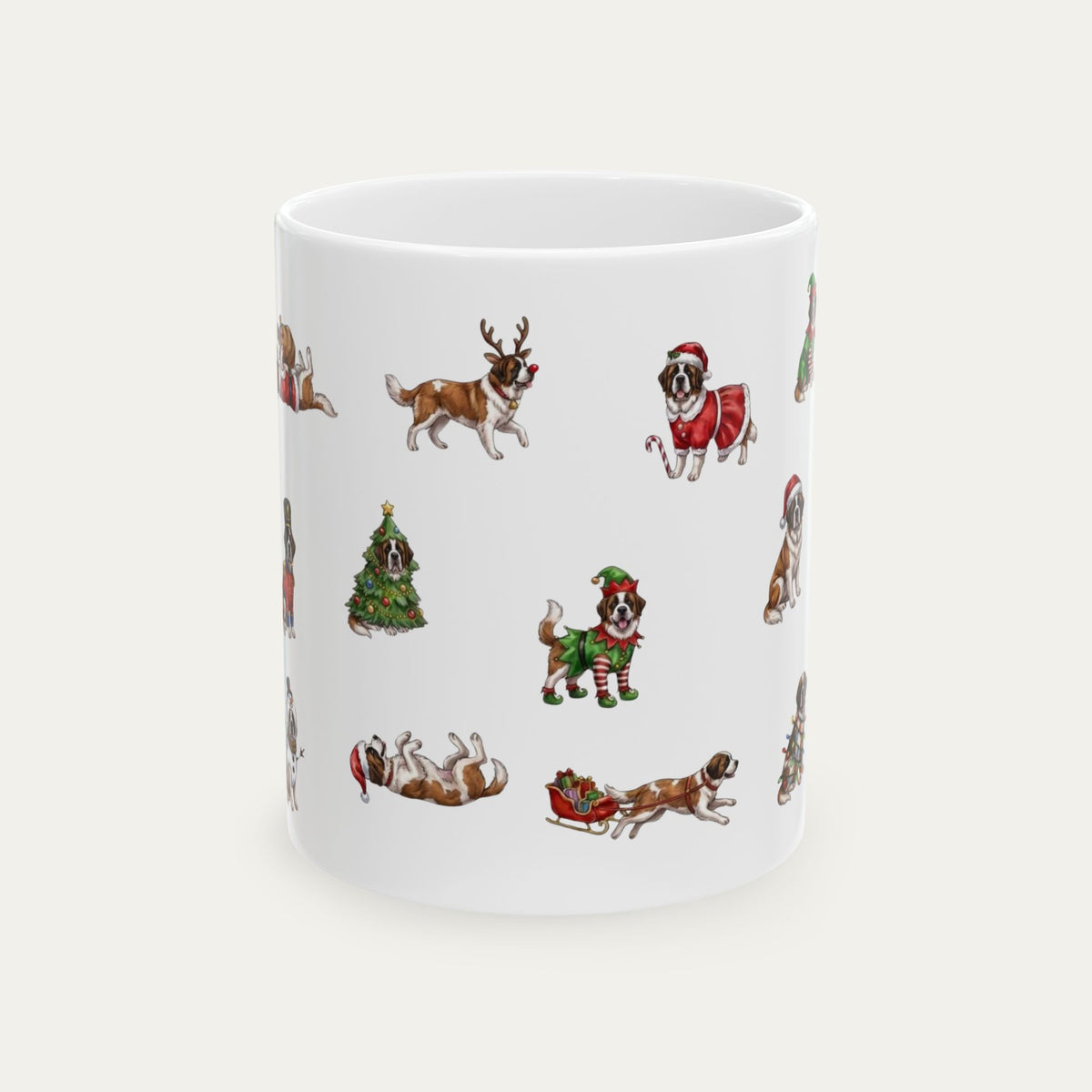 Saint Bernard Christmas Mug