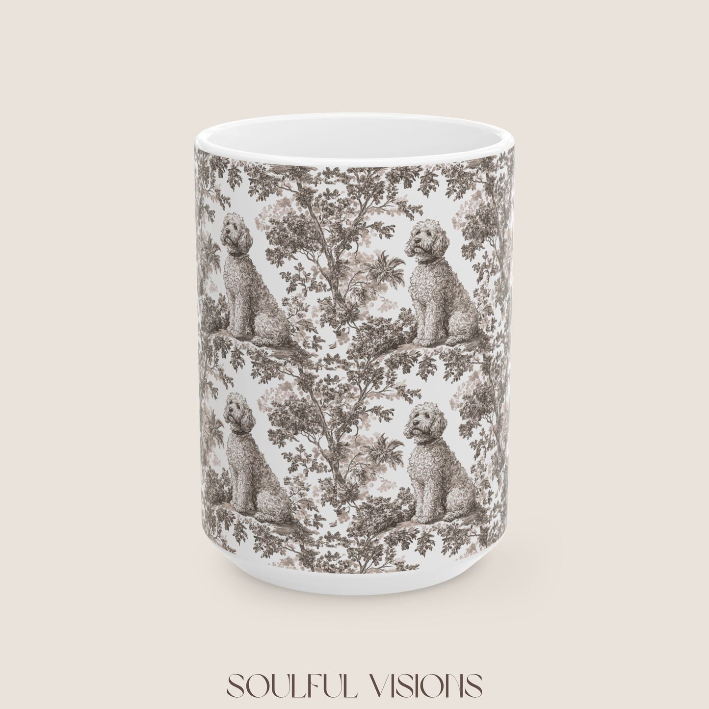 Goldendoodle Toile De Jouy Mug
