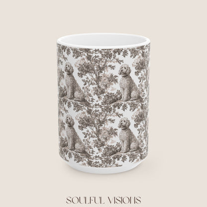 Goldendoodle Toile De Jouy Mug