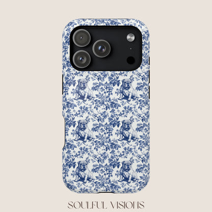 English Bulldog Toile De Jouy Magnetic Phone Case
