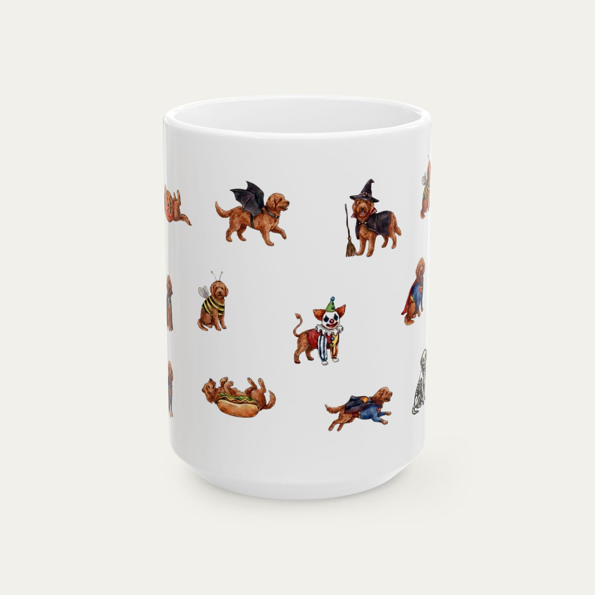 Goldendoodle Red Halloween mug