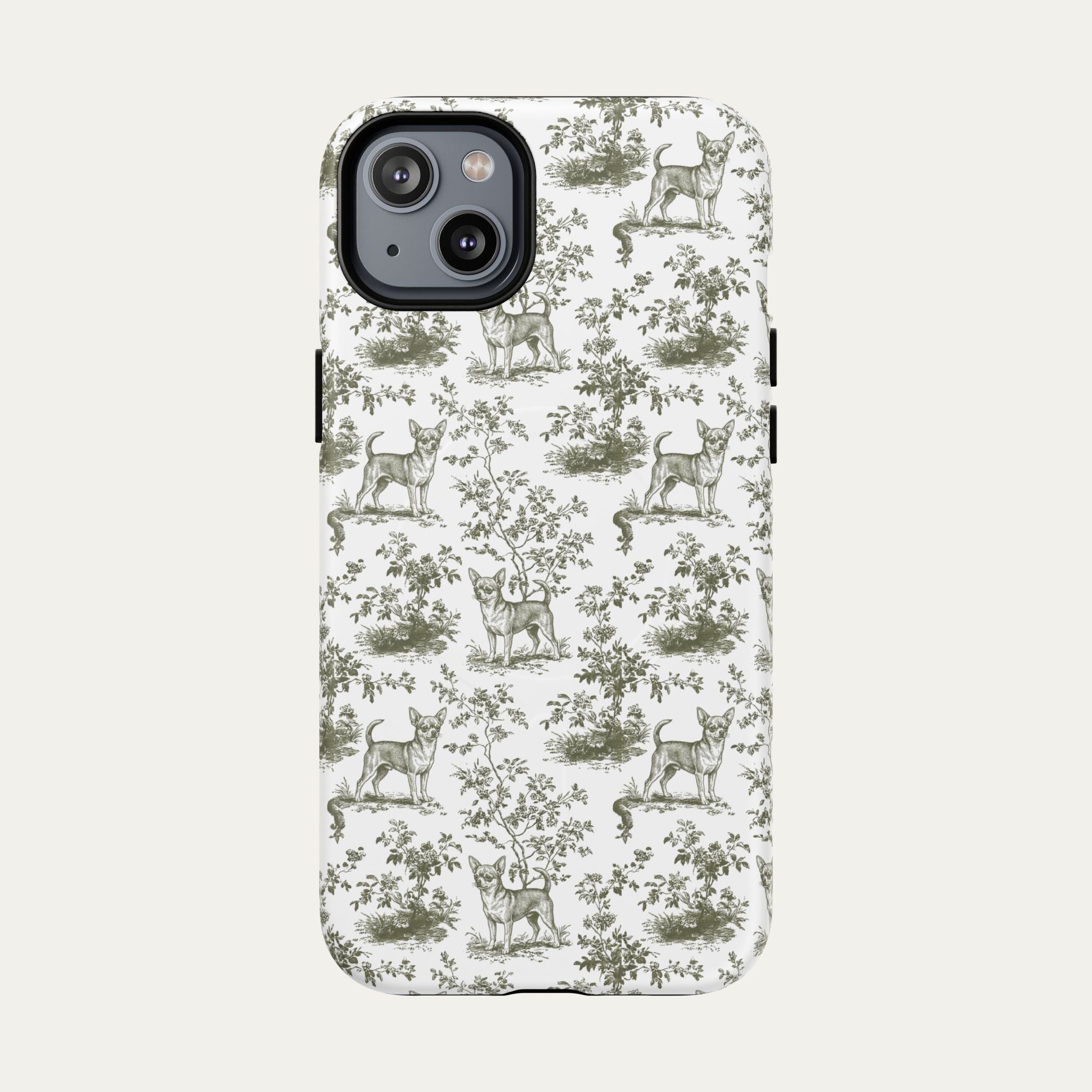 Chihuahua Shorthaired Sage Green Toile phone Case