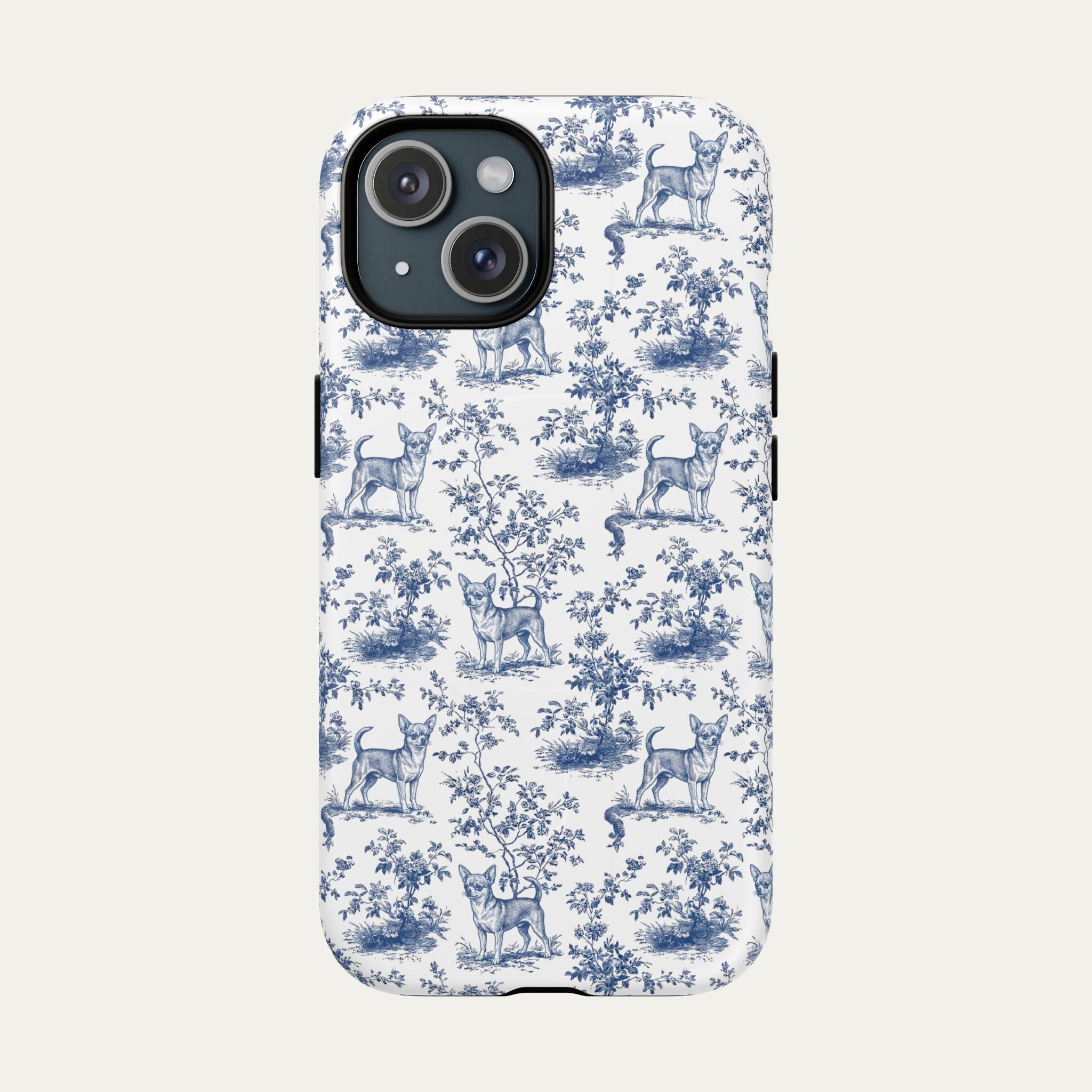 Chihuahua Shorthaired Blue Toile Phone case
