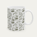 Jack Russell Terrier Sage Green Toile Mug