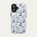 Persian Cat Blue Toile Phone case