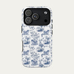 Pekingese Blue Toile Phone case