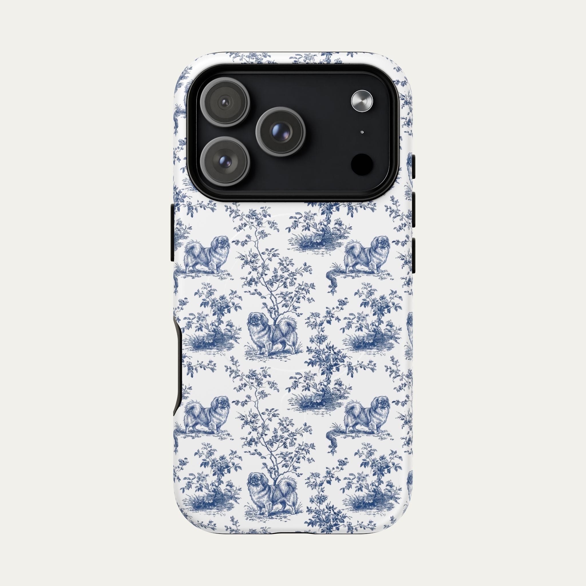 Pekingese Blue Toile Phone case