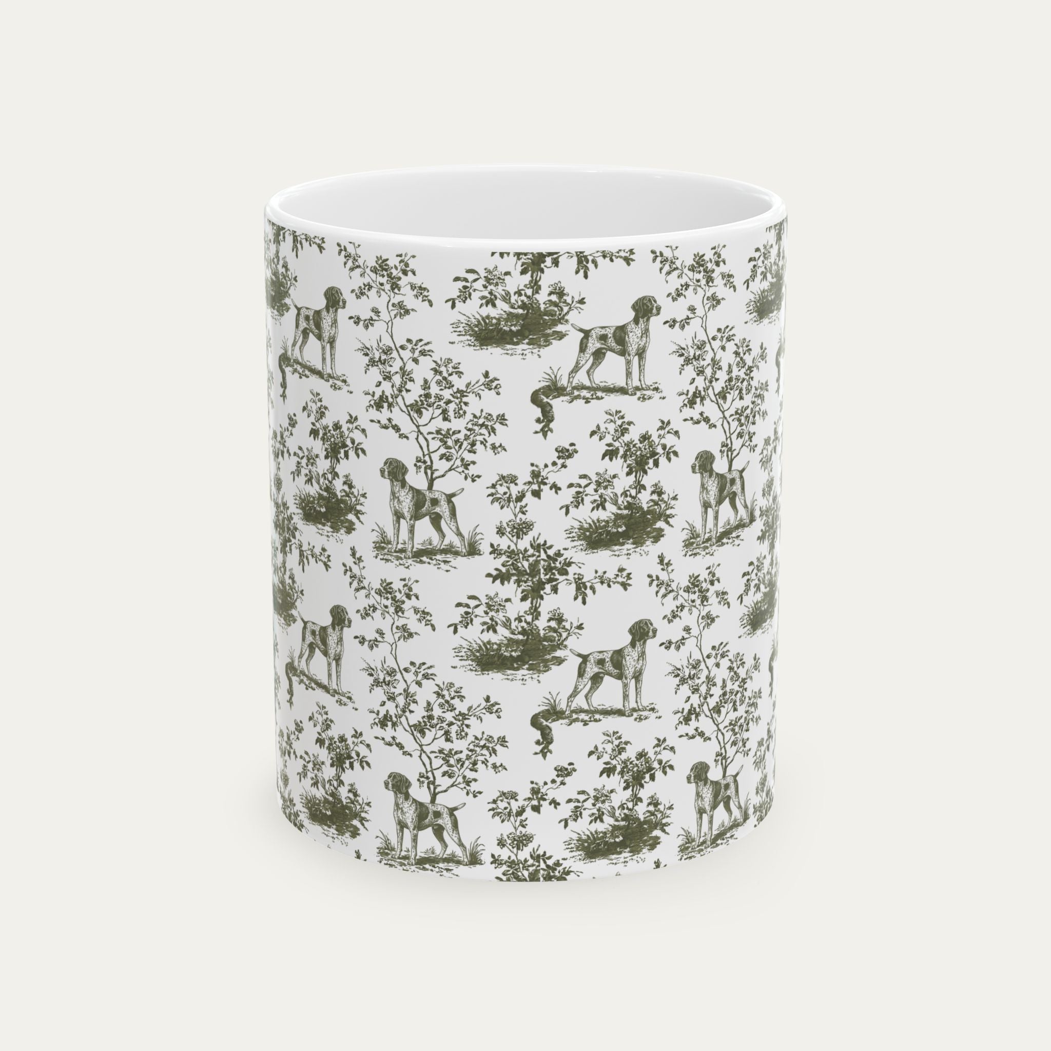 German Shorthaired Pointer Sage Green Toile Mug