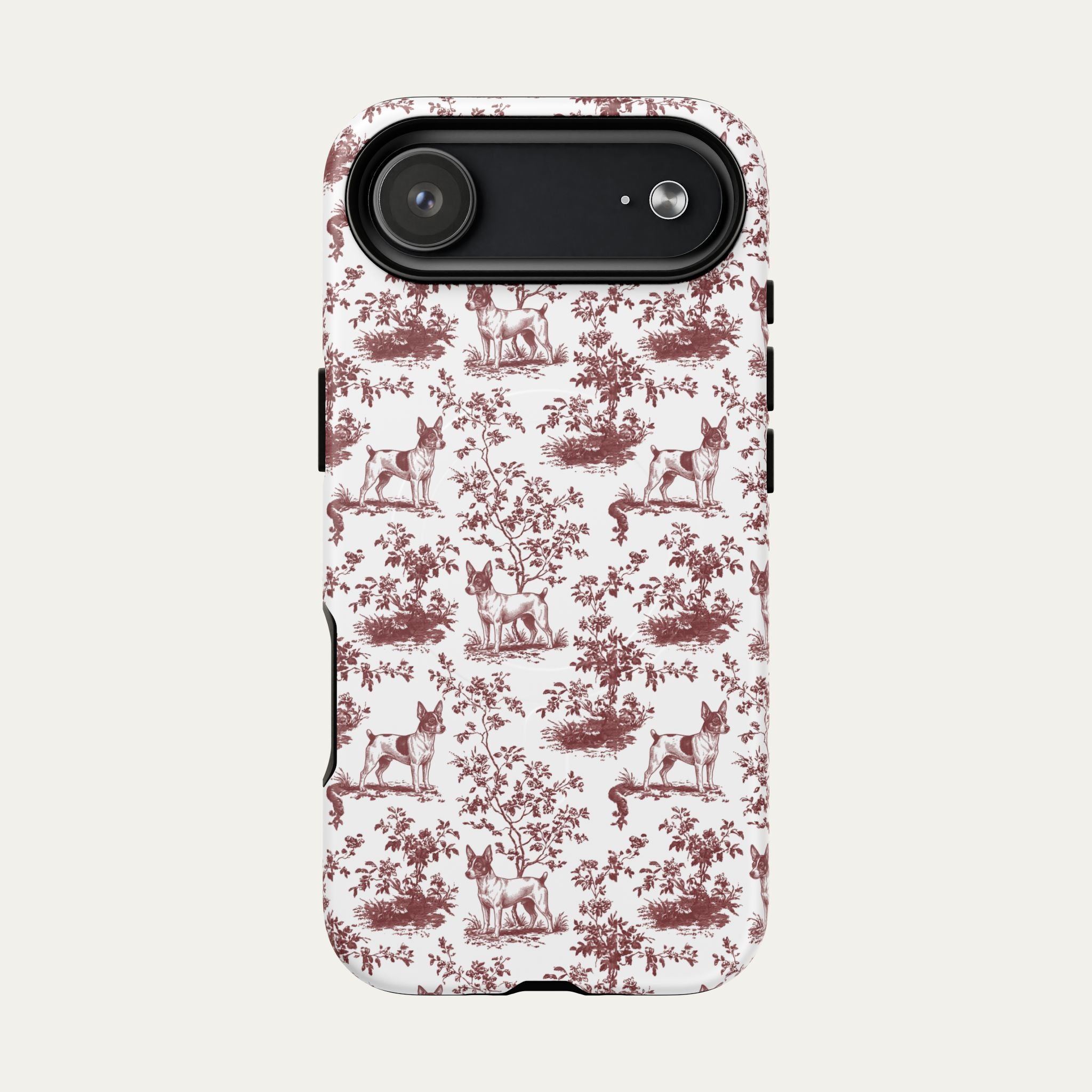Toy Fox Terrier Burgundy Toile phone Case